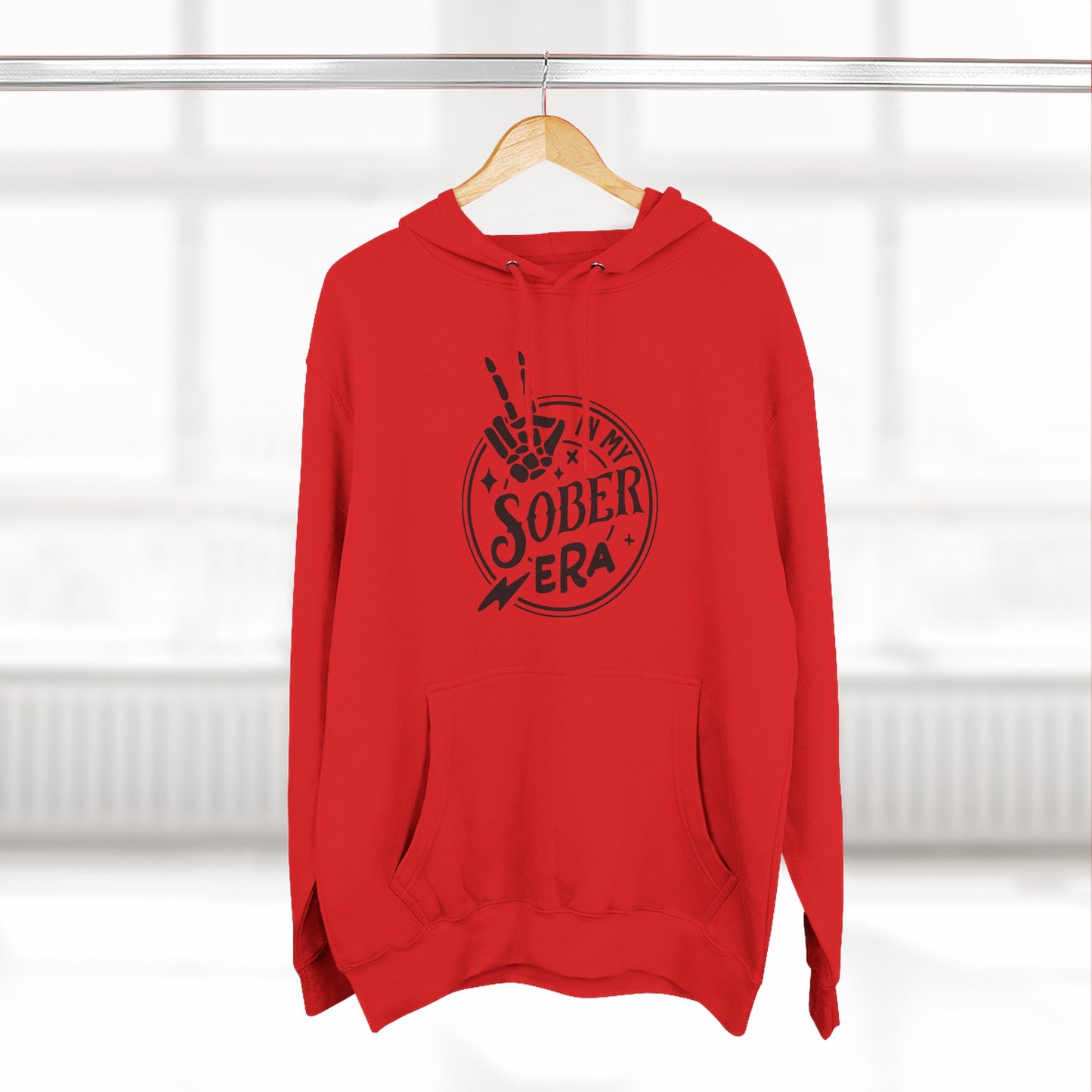 Sober Era Hoodie — Vintage Recovery Logo Fleece Pullover