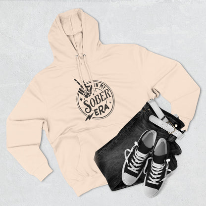 Sober Era Hoodie — Vintage Recovery Logo Fleece Pullover