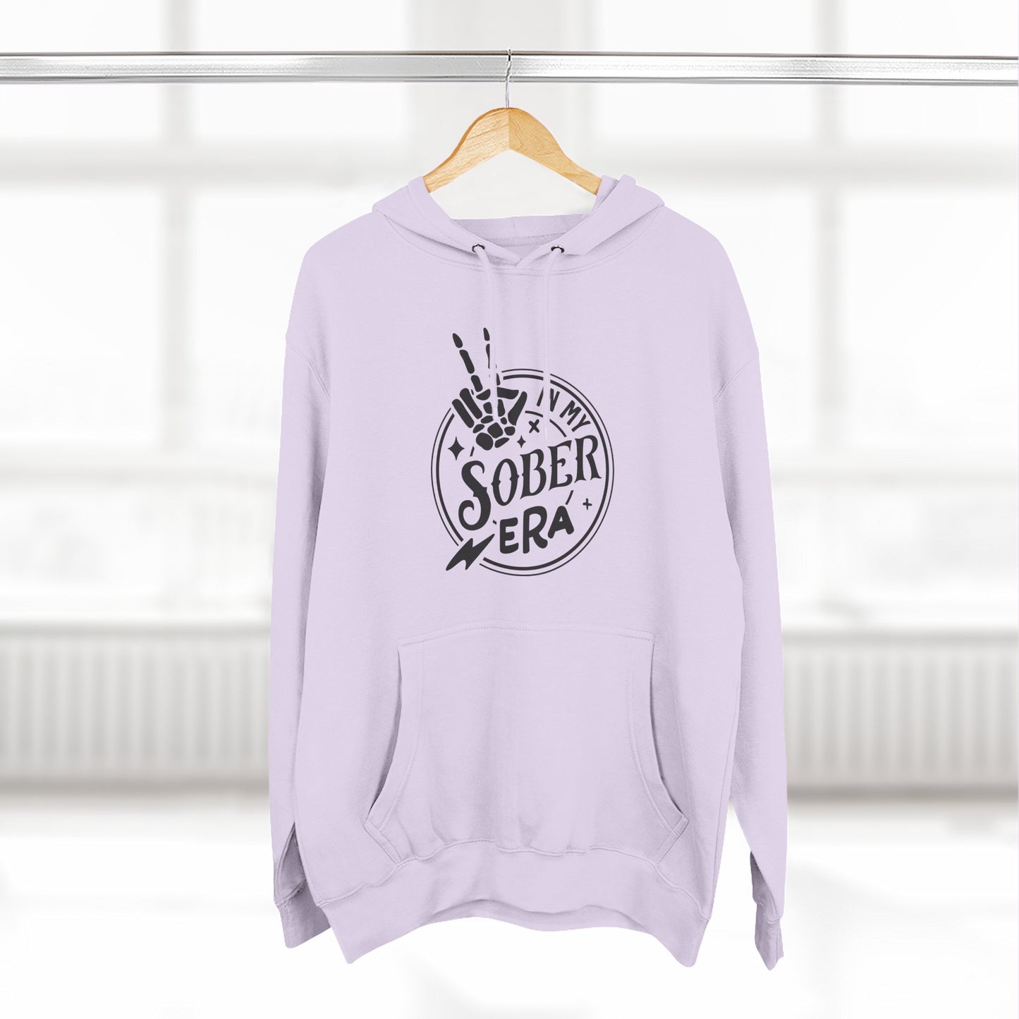 Sober Era Hoodie — Vintage Recovery Logo Fleece Pullover
