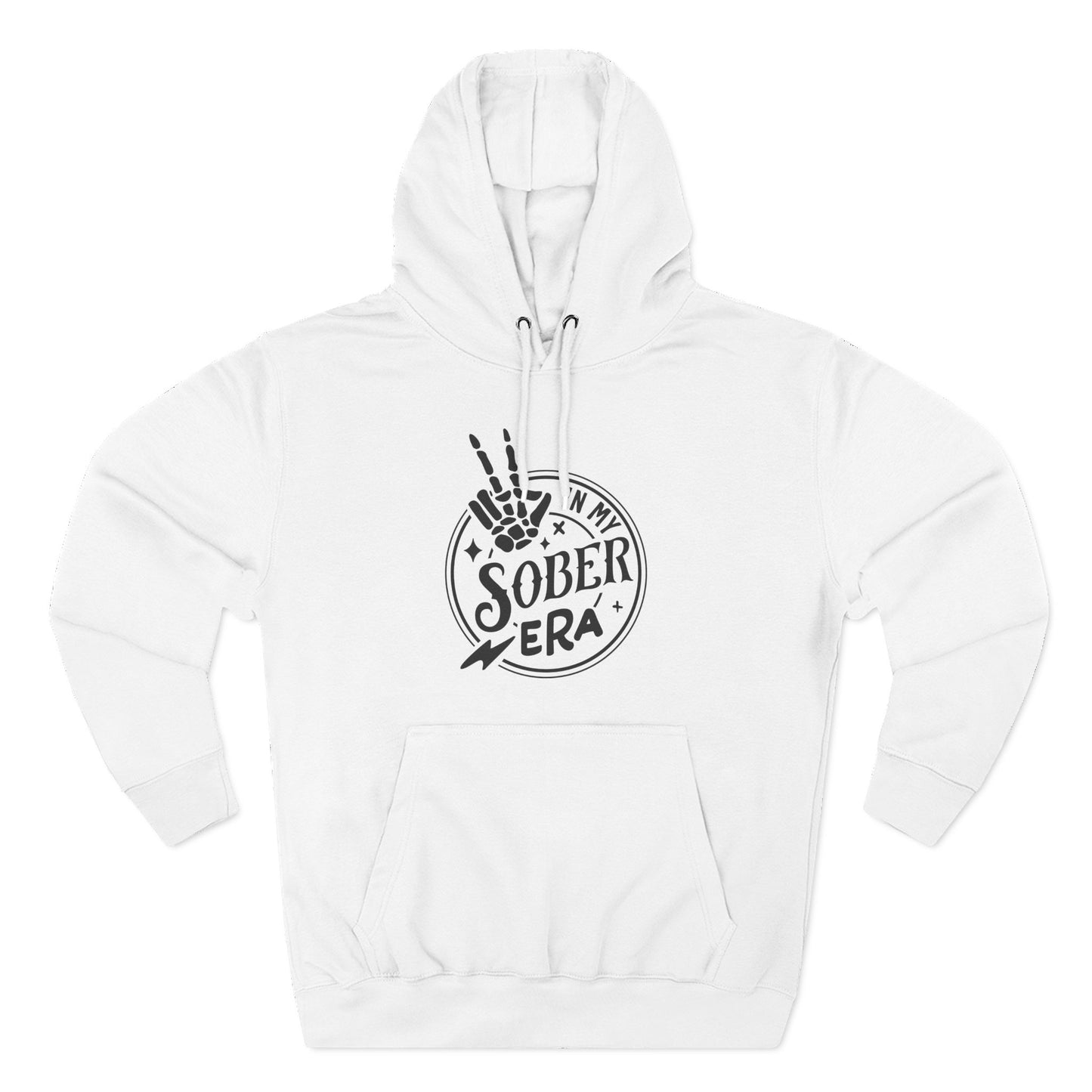 Sober Era Hoodie — Vintage Recovery Logo Fleece Pullover