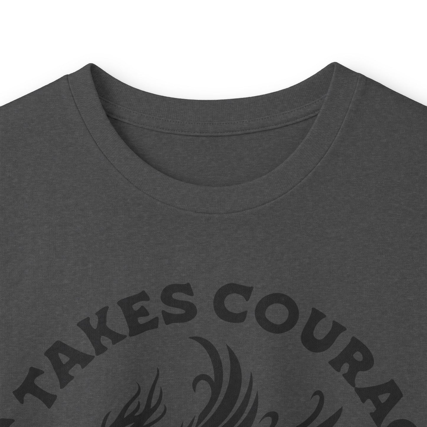 Long Sleeve Tee — "It Takes Courage to Change" Phoenix Graphic