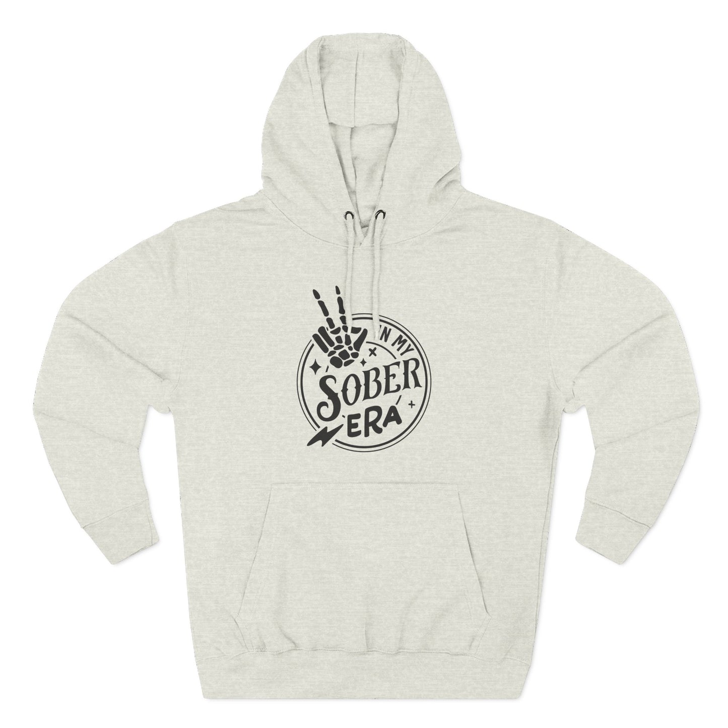 Sober Era Hoodie — Vintage Recovery Logo Fleece Pullover