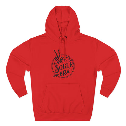 Sober Era Hoodie — Vintage Recovery Logo Fleece Pullover