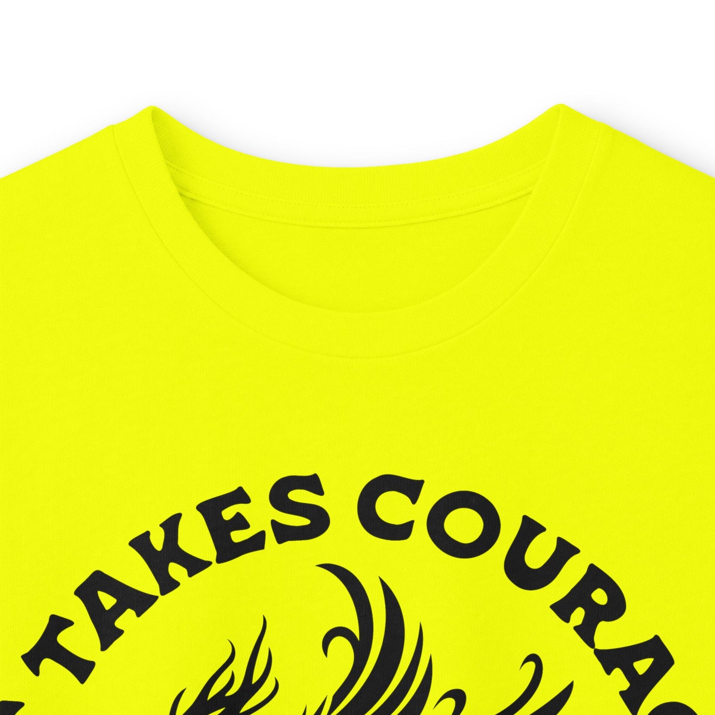 Long Sleeve Tee — "It Takes Courage to Change" Phoenix Graphic