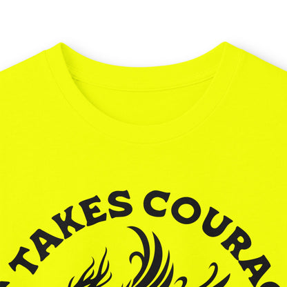 Long Sleeve Tee — "It Takes Courage to Change" Phoenix Graphic