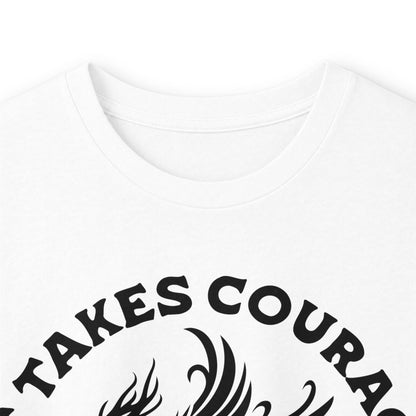 Long Sleeve Tee — "It Takes Courage to Change" Phoenix Graphic