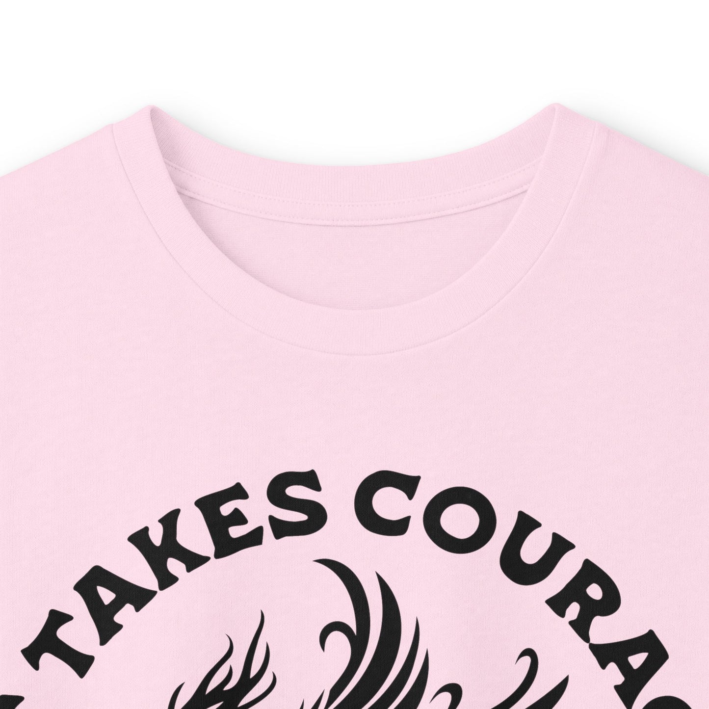 Long Sleeve Tee — "It Takes Courage to Change" Phoenix Graphic