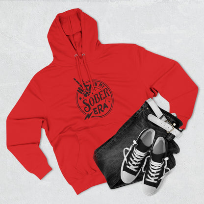 Sober Era Hoodie — Vintage Recovery Logo Fleece Pullover