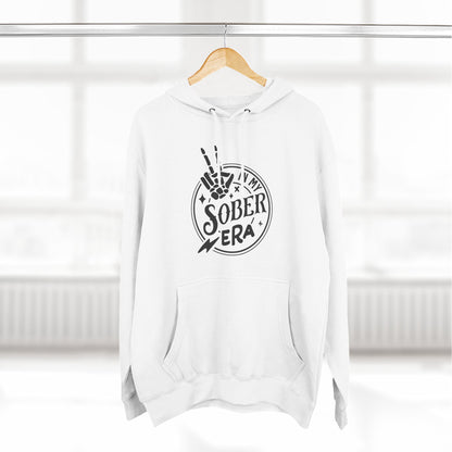 Sober Era Hoodie — Vintage Recovery Logo Fleece Pullover