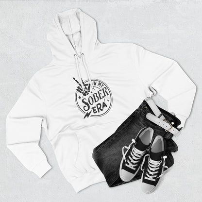 Sober Era Hoodie — Vintage Recovery Logo Fleece Pullover