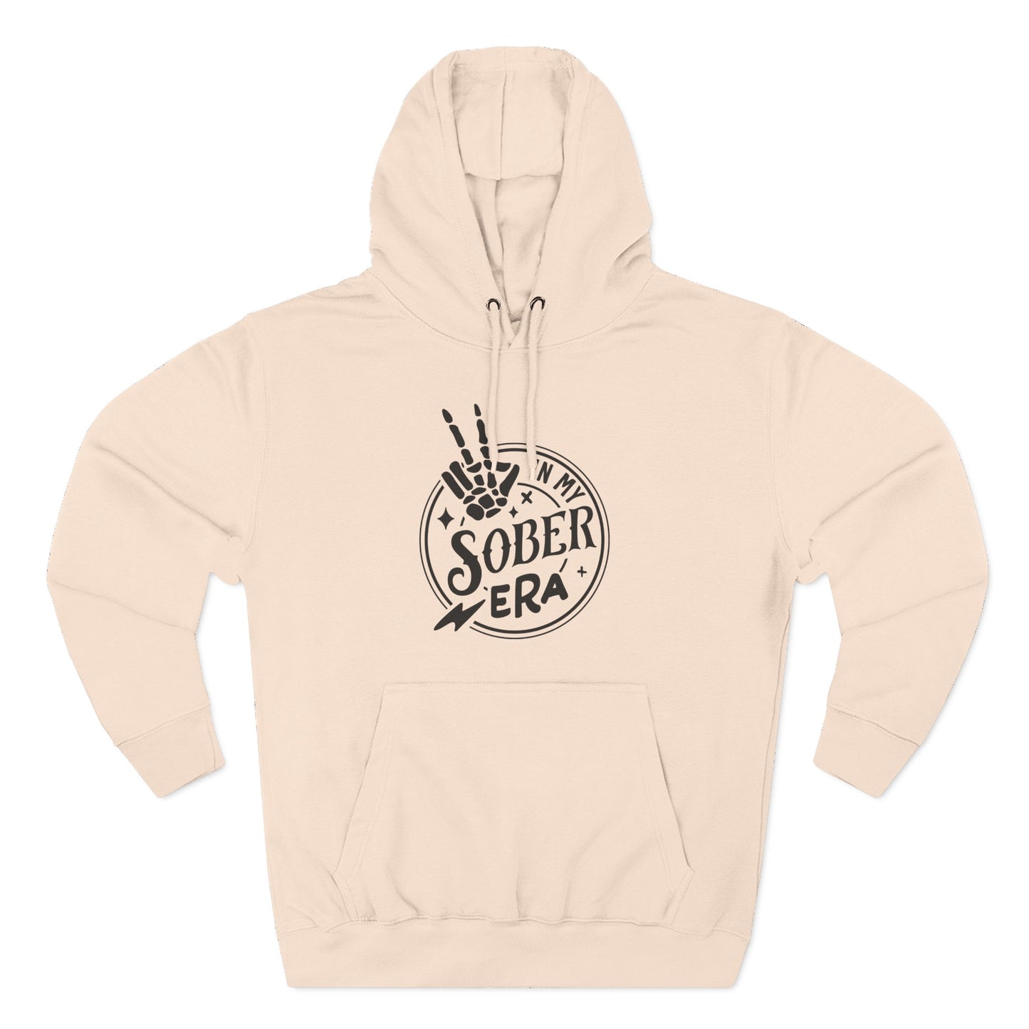 Sober Era Hoodie — Vintage Recovery Logo Fleece Pullover