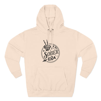 Sober Era Hoodie — Vintage Recovery Logo Fleece Pullover