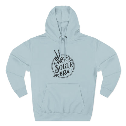 Sober Era Hoodie — Vintage Recovery Logo Fleece Pullover