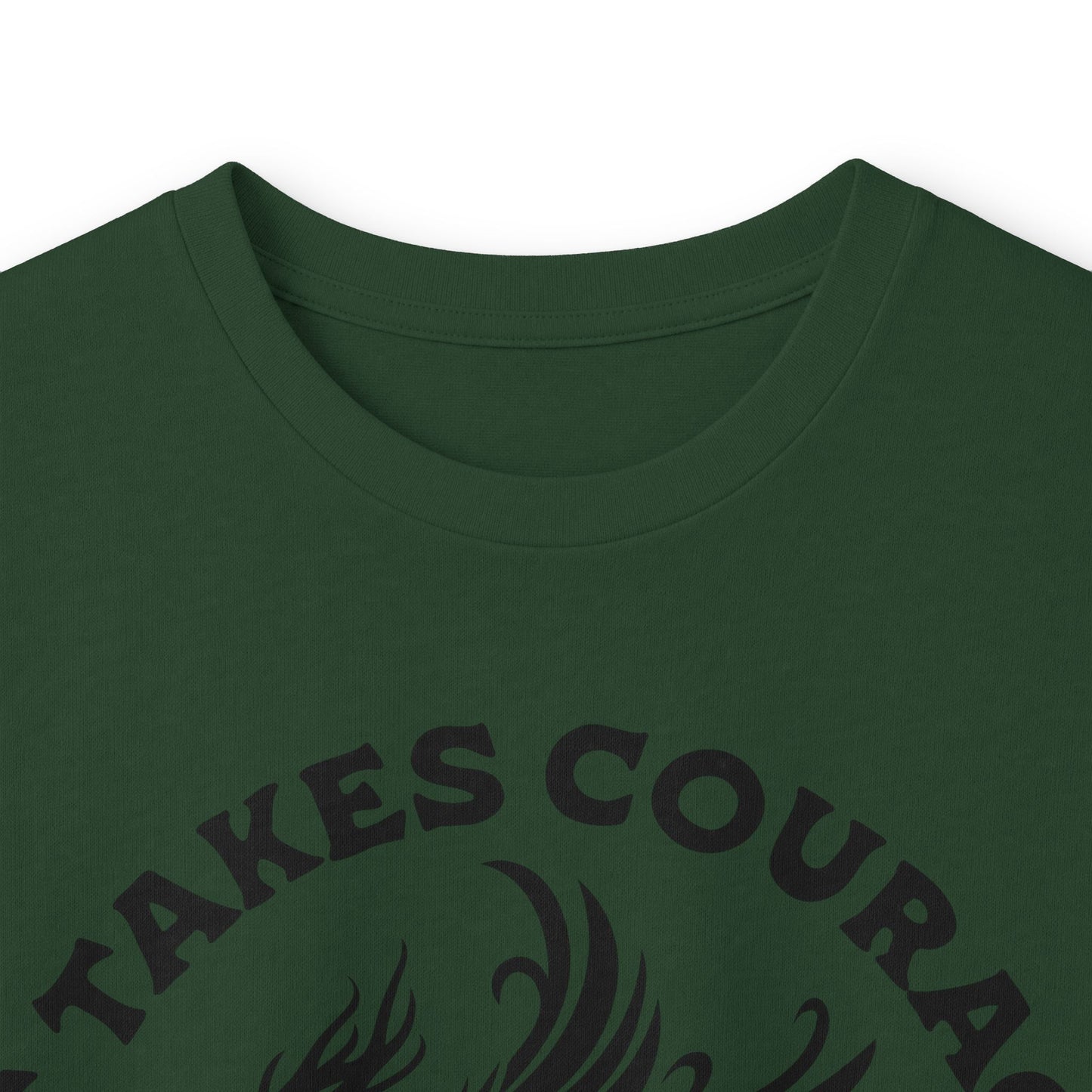 Long Sleeve Tee — "It Takes Courage to Change" Phoenix Graphic