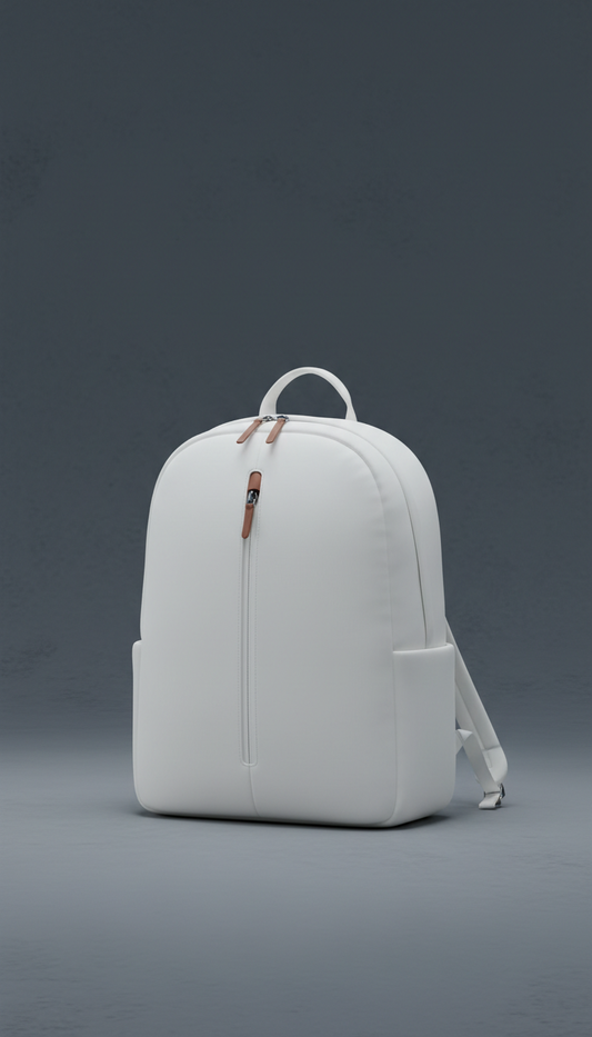 Soft White Minimalist Backpack