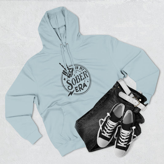 Sober Era Hoodie — Vintage Recovery Logo Fleece Pullover