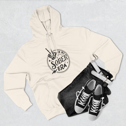 Sober Era Hoodie — Vintage Recovery Logo Fleece Pullover