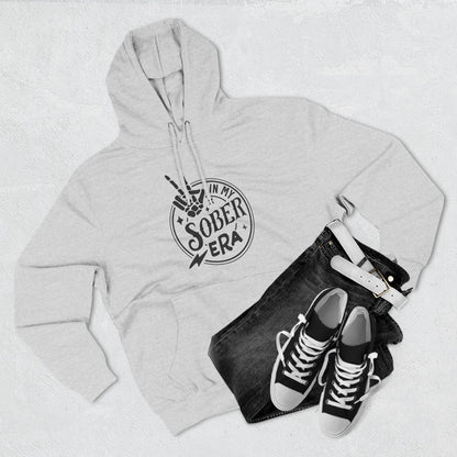 Sober Era Hoodie — Vintage Recovery Logo Fleece Pullover