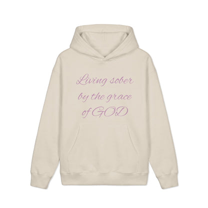 Christian Sober Living Hoodie — "Living sober by the grace of GOD" Faith Hoodie