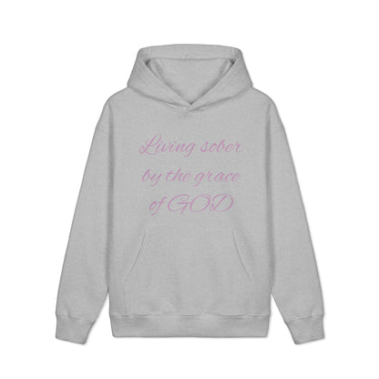 Christian Sober Living Hoodie — "Living sober by the grace of GOD" Faith Hoodie