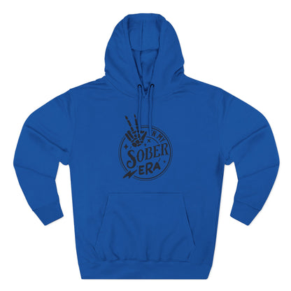 Sober Era Hoodie — Vintage Recovery Logo Fleece Pullover
