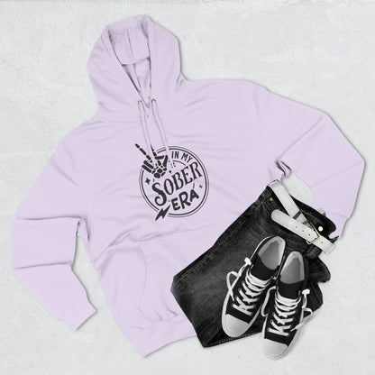 Sober Era Hoodie — Vintage Recovery Logo Fleece Pullover