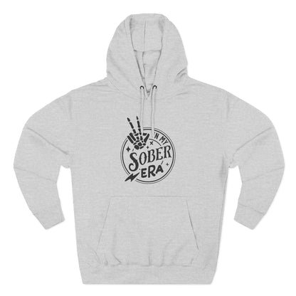 Sober Era Hoodie — Vintage Recovery Logo Fleece Pullover