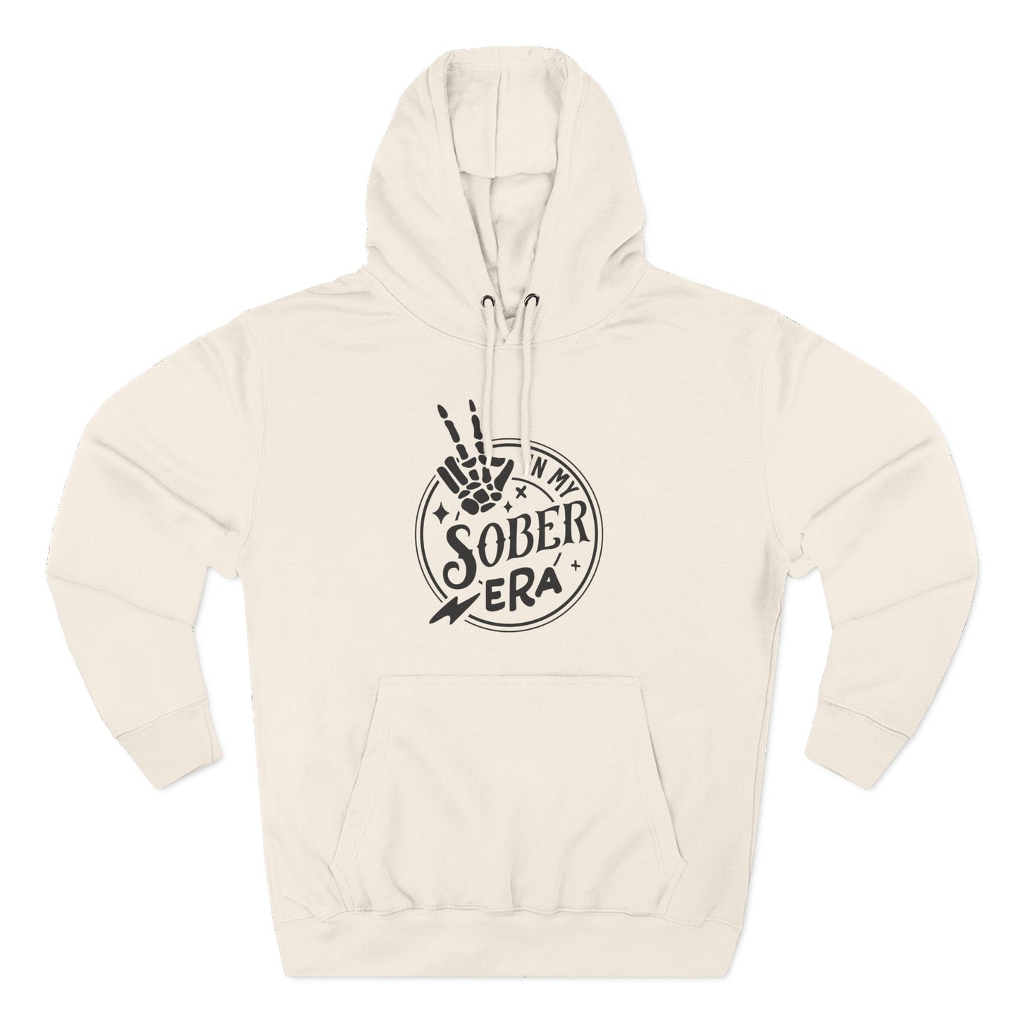Sober Era Hoodie — Vintage Recovery Logo Fleece Pullover