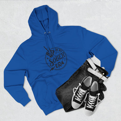 Sober Era Hoodie — Vintage Recovery Logo Fleece Pullover