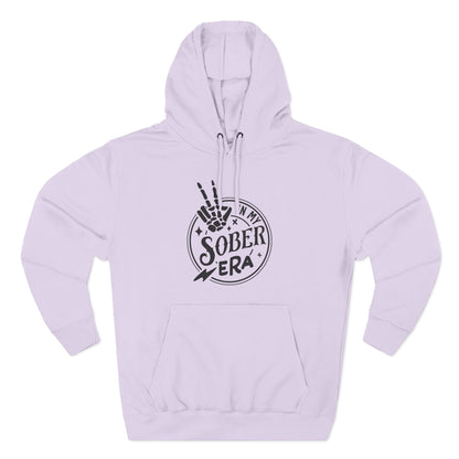 Sober Era Hoodie — Vintage Recovery Logo Fleece Pullover