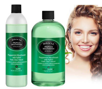 Miracle Propolis Mouth Wash with Natural Propolis & Tea Tree Oil, No Fluoride 12 oz