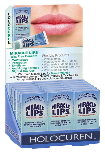 Holocuren Miracle Lips Salve for Dry Lips – Deep Moisturizing Formula, 0.33 oz